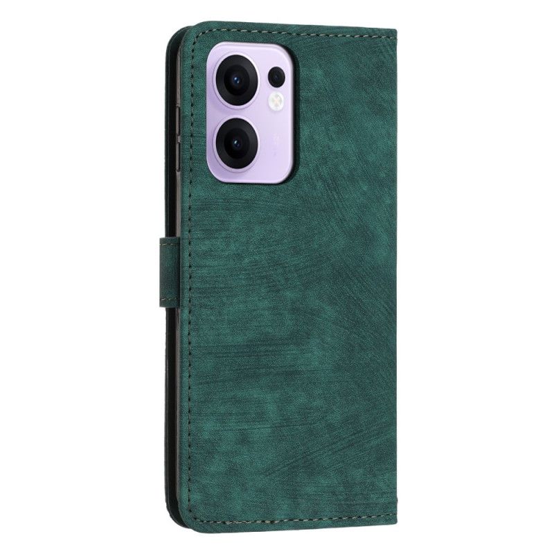 Læder Cover Oppo Reno 13f 4g / 5g / 13 Fs 5g Telefon Etui Rem Med Geometriske Linjer
