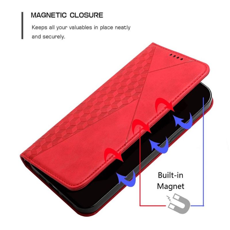 Flip Cover OnePlus Nord CE 2 Lite 5G Imiteret Læder Geometri Design