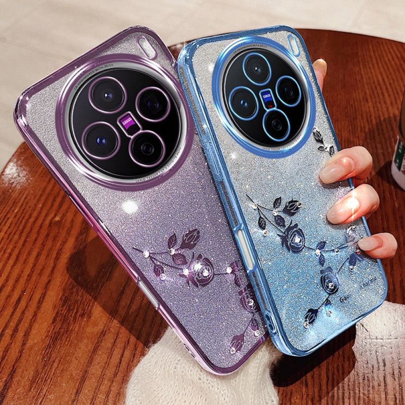 Cover Vivo X200 Pro Blomster- Og Rhinstens Kadem