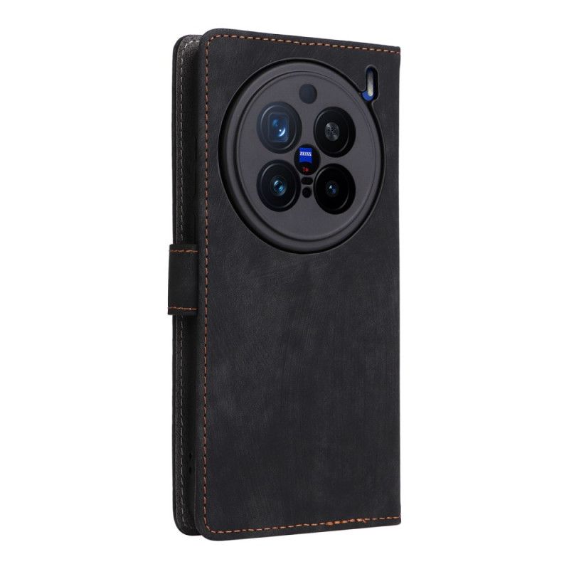 Flip Cover Til Vivo X200 Pro Rem I Ruskindseffekt