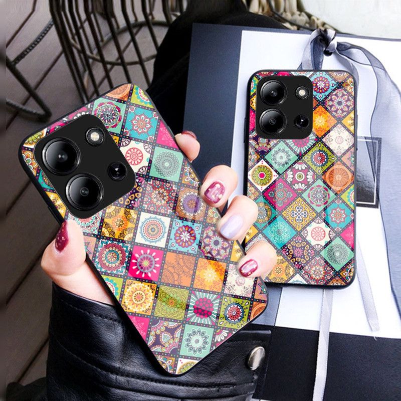 Cover Poco C85 Telefon Etui Patchwork Stander Og Snor