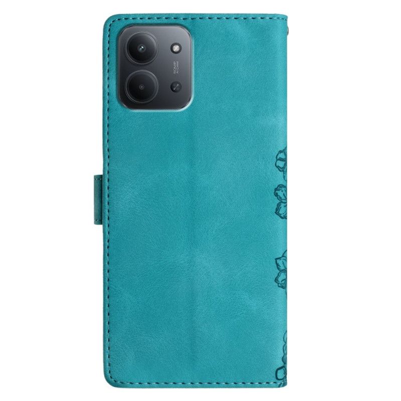 Flip Cover Poco C85 Blomsterprint