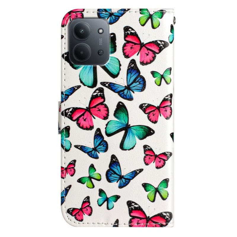 Flip Cover Poco C85 Farverige Sommerfugle