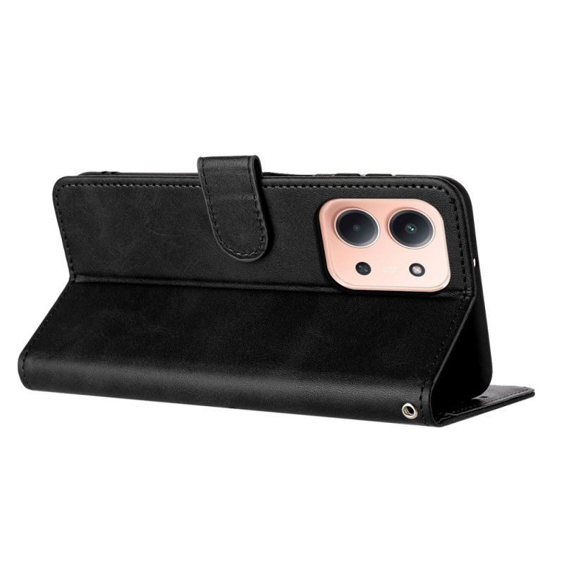 Flip Cover Poco C85 Lædereffekt Med Rem