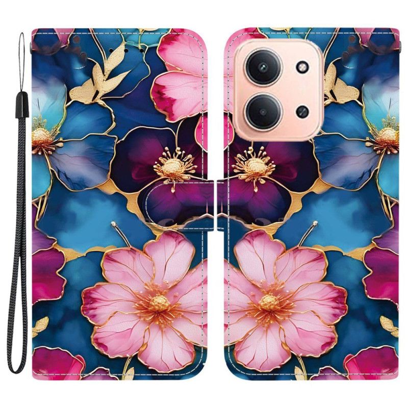 Flip Cover Til Poco C85 Farverige Blomster