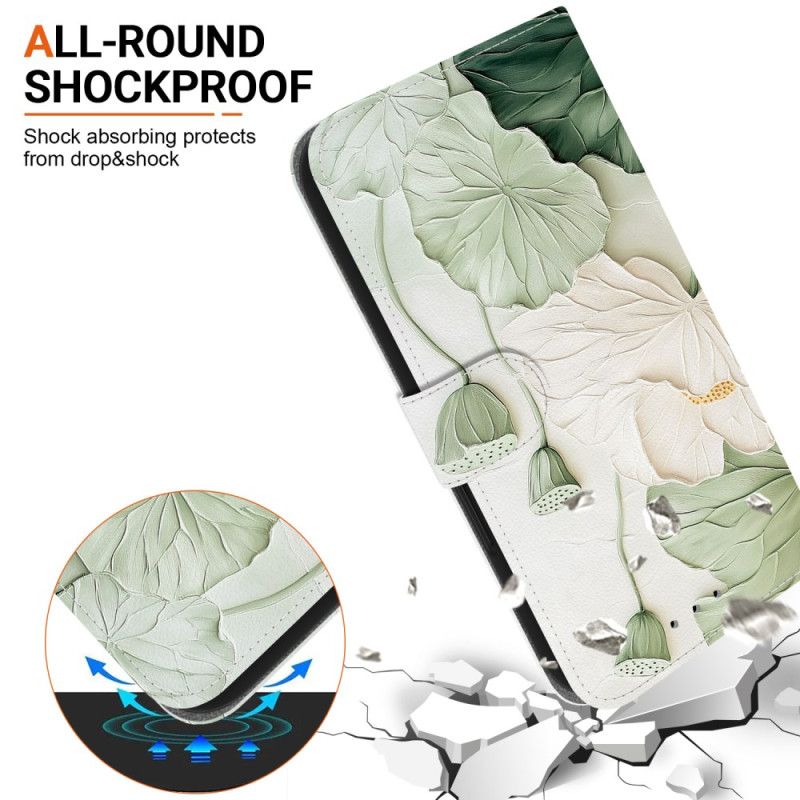 Flip Cover Til Poco C85 Grønne Blomster