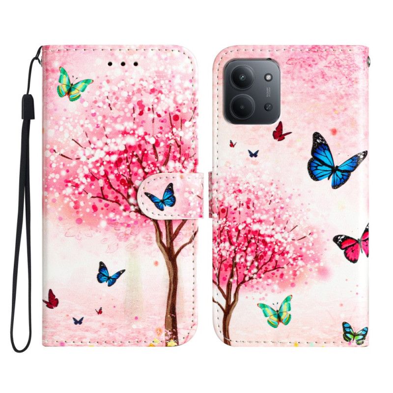 Flip Cover Til Poco C85 Kirsebærblomst