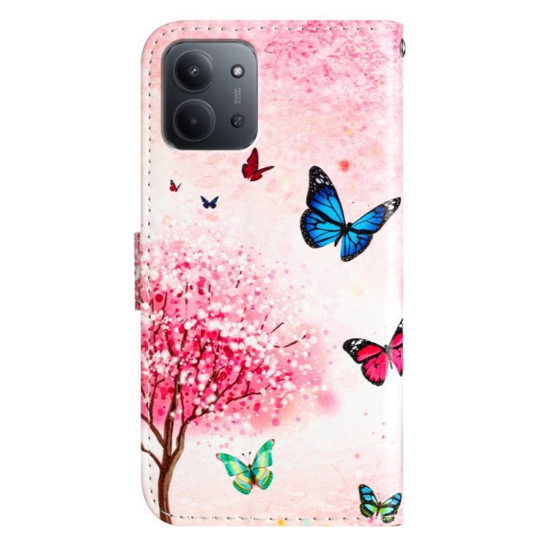 Flip Cover Til Poco C85 Kirsebærblomst