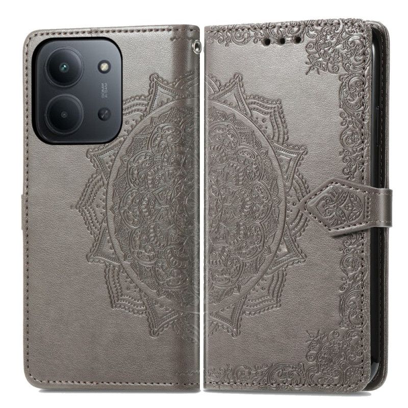 Læder Cover Poco C85 Telefon Etui Barok Mandala