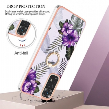 Cover Xiaomi Redmi Note 11 / Note 11S Hemming Eksotiske Blomster Med Ring