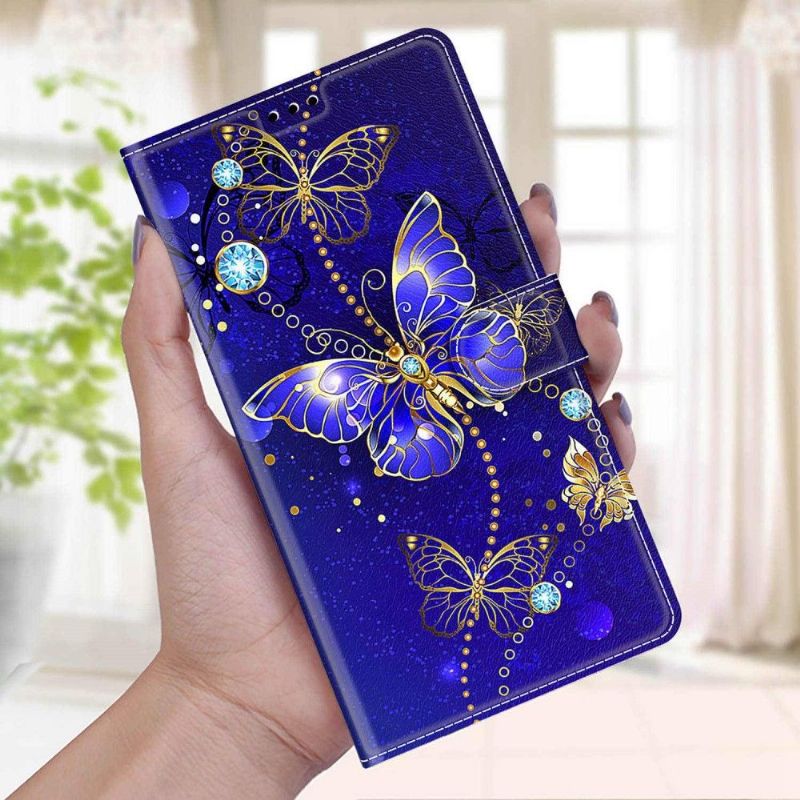 Flip Cover Xiaomi Redmi Note 11 / Note 11S Lilla Sommerfugl