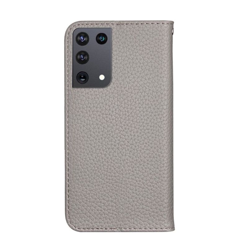 Flip Cover Samsung Galaxy S21 Ultra 5G Anti-fald Læder Cover Flip Af Imiteret Læder