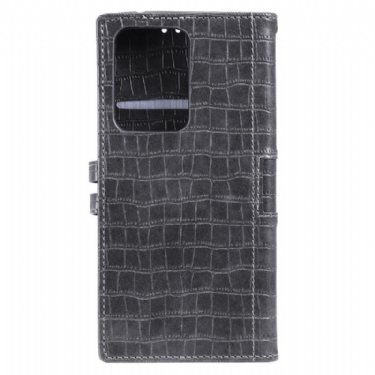 Flip Cover Samsung Galaxy S21 Ultra 5G Croc-effekt Læderstil