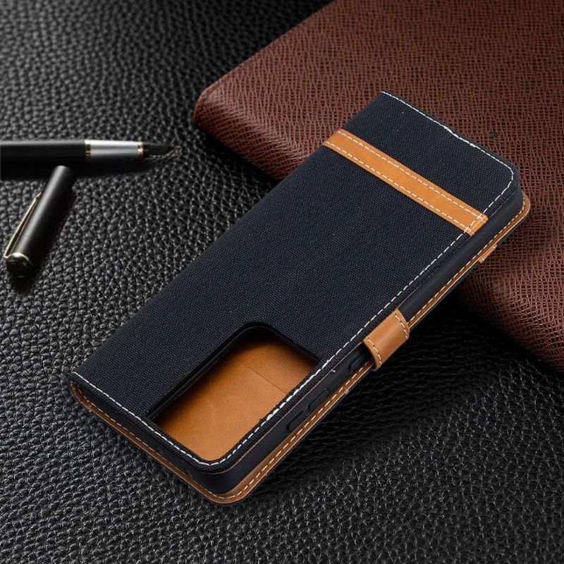 Flip Cover Samsung Galaxy S21 Ultra 5G Hemming Stofbetræk