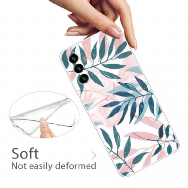 Cover Samsung Galaxy A13 5G Grønne Og Lyserøde Blade