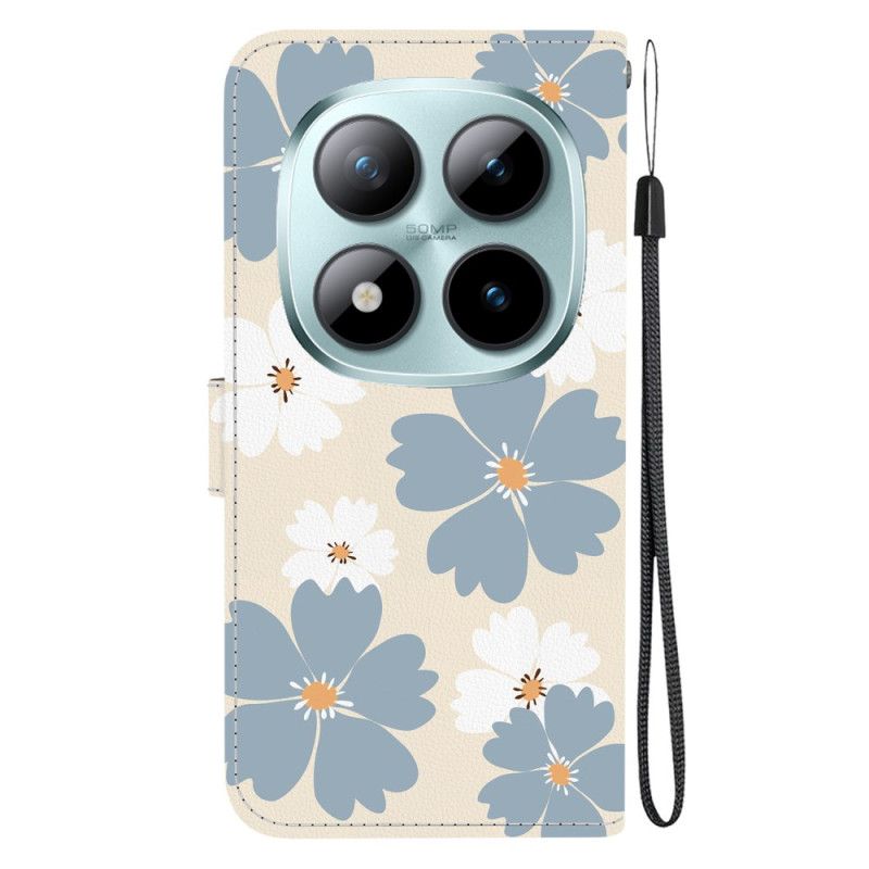 Flip Cover Til Xiaomi Redmi Note 15 Pro 5g Blå Margueritter