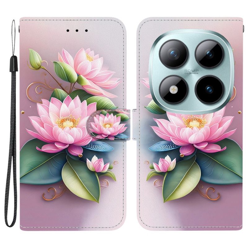 Flip Cover Til Xiaomi Redmi Note 15 Pro 5g Lotusmønster