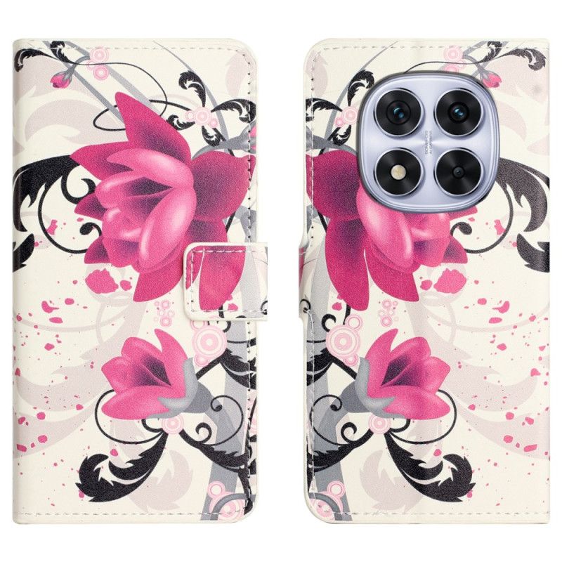 Flip Cover Til Xiaomi Redmi Note 15 Pro 5g Lotusmønster