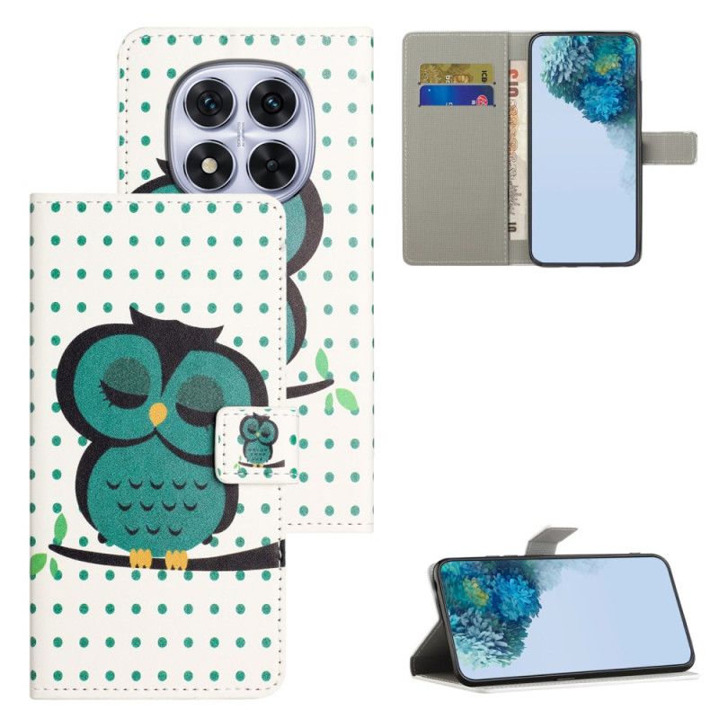 Flip Cover Til Xiaomi Redmi Note 15 Pro 5g Sovende Ugle