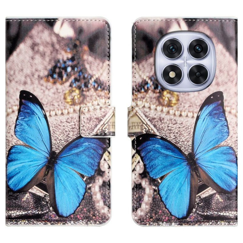 Flip Cover Xiaomi Redmi Note 15 Pro 5g Blå Sommerfugl