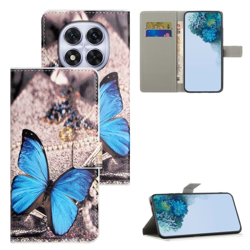 Flip Cover Xiaomi Redmi Note 15 Pro 5g Blå Sommerfugl