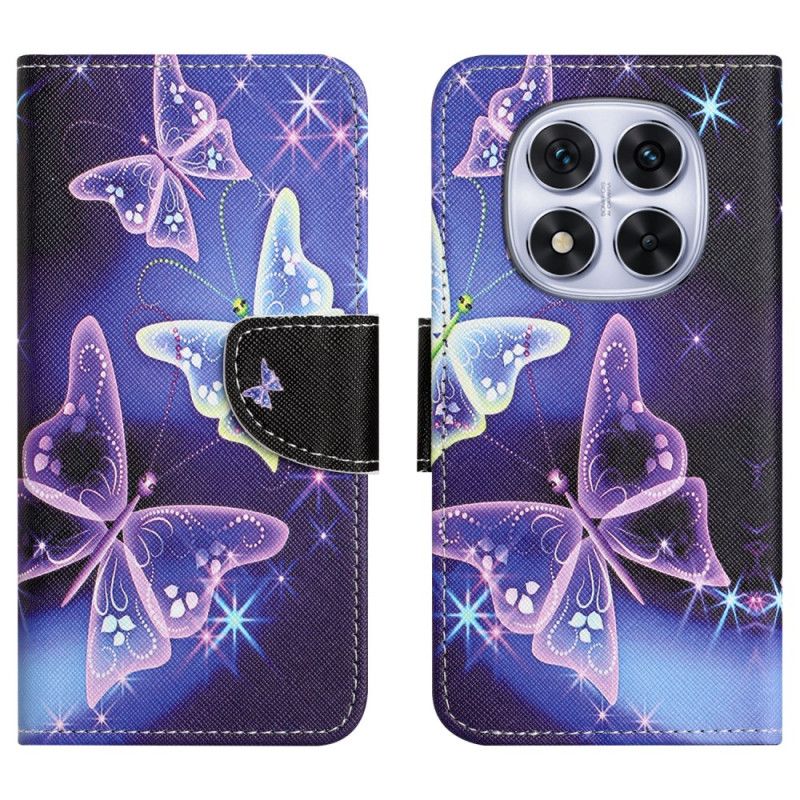 Flip Cover Xiaomi Redmi Note 15 Pro 5g Funklende Sommerfugle