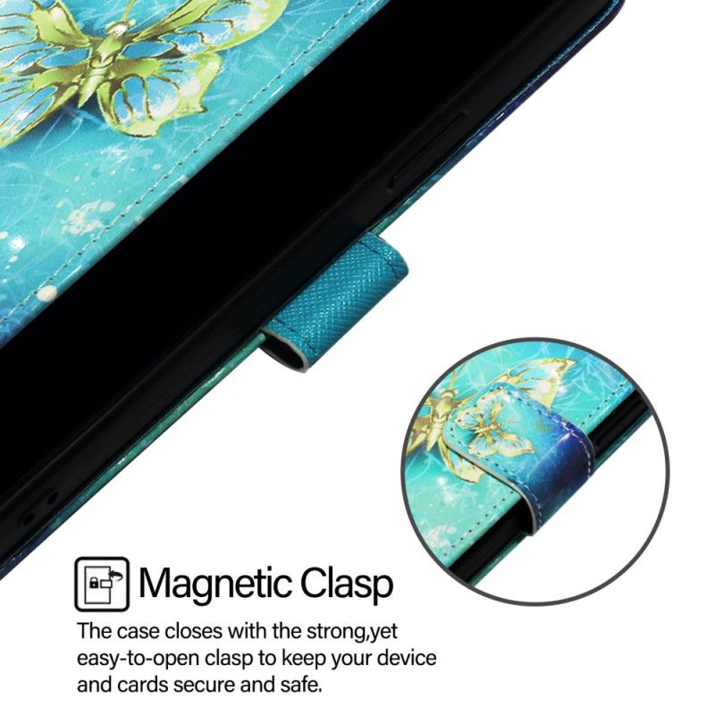 Flip Cover Xiaomi Redmi Note 15 Pro 5g Guldsommerfugle
