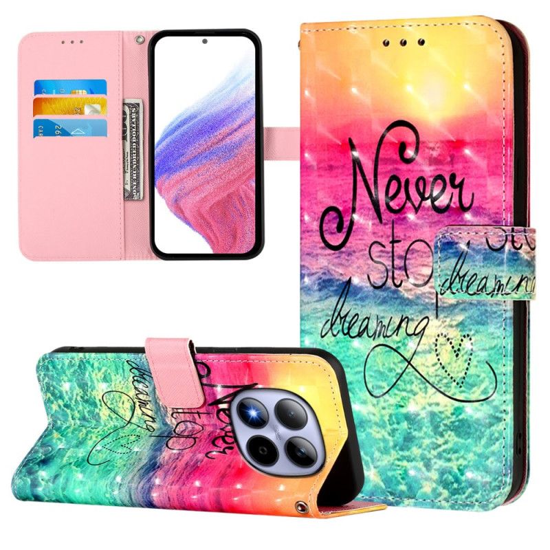 Flip Cover Xiaomi Redmi Note 15 Pro 5g Hold Aldrig Op Med At Drømme