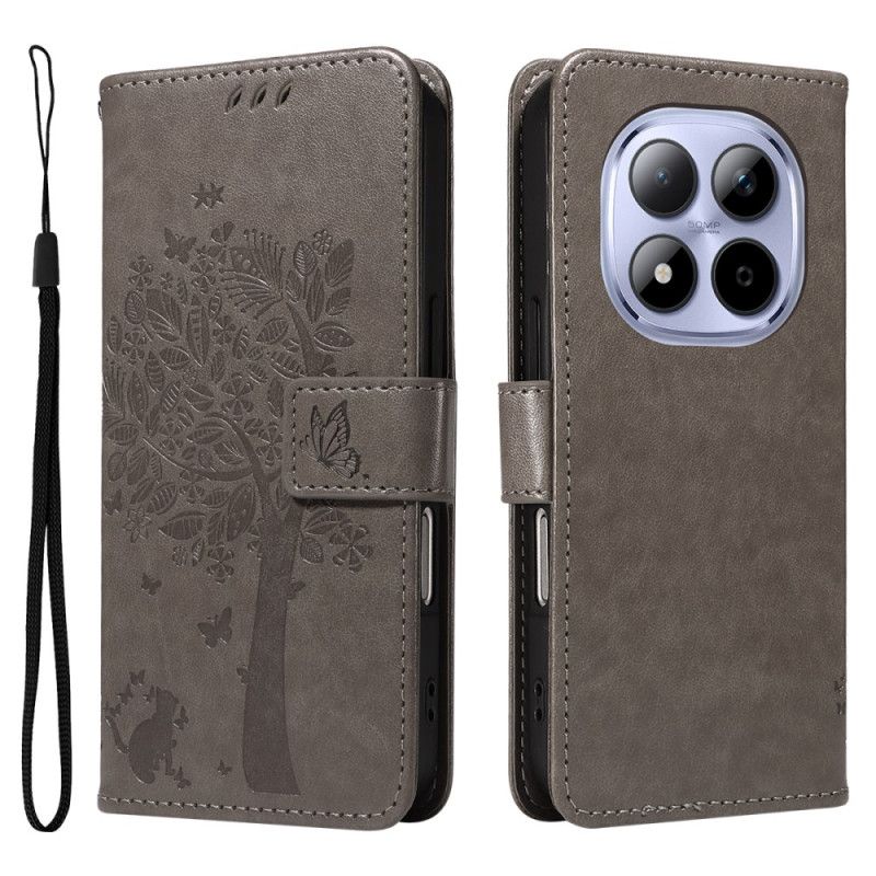 Flip Cover Xiaomi Redmi Note 15 Pro 5g Katte- Og Træmønster