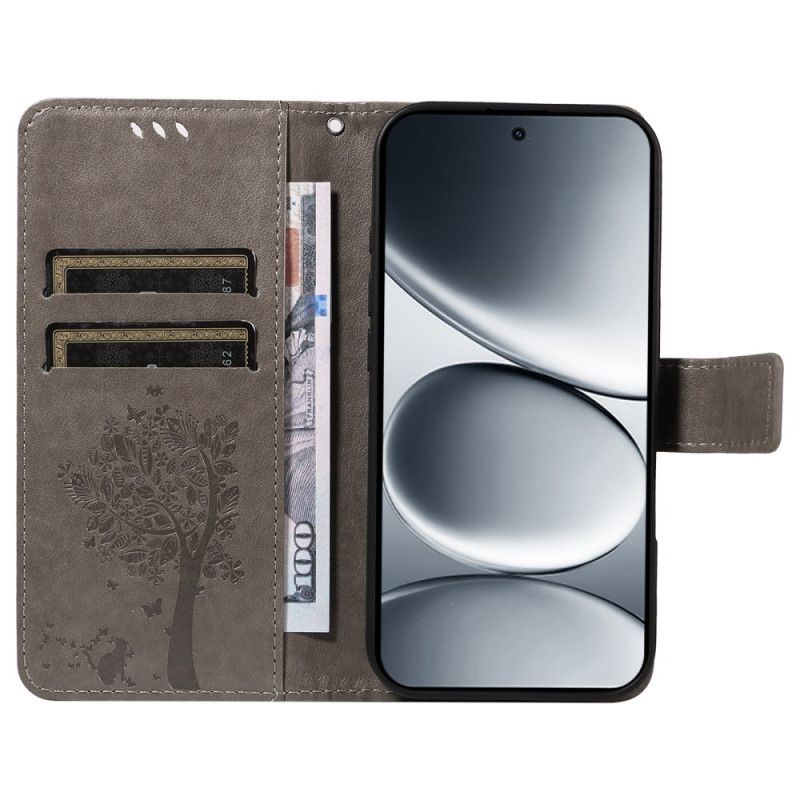 Flip Cover Xiaomi Redmi Note 15 Pro 5g Katte- Og Træmønster