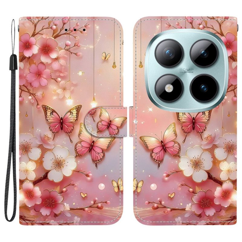 Flip Cover Xiaomi Redmi Note 15 Pro 5g Lanterne Sommerfugle