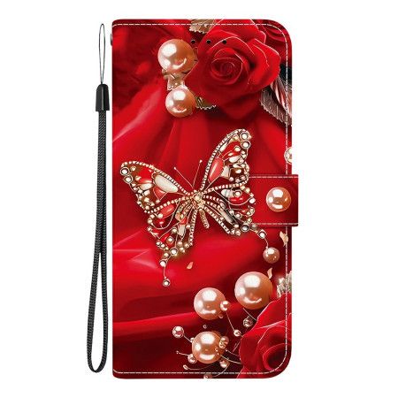 Flip Cover Xiaomi Redmi Note 15 Pro 5g Perlemorrød Sommerfugl