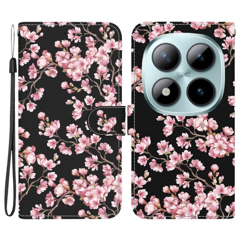 Læder Cover Xiaomi Redmi Note 15 Pro 5g Blommeblomster