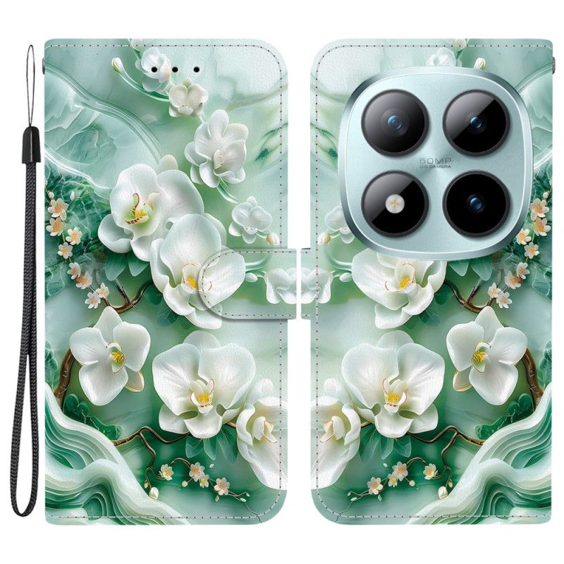 Læder Cover Xiaomi Redmi Note 15 Pro 5g Jadeblomster