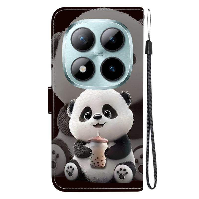 Læder Cover Xiaomi Redmi Note 15 Pro 5g Mælkete-panda