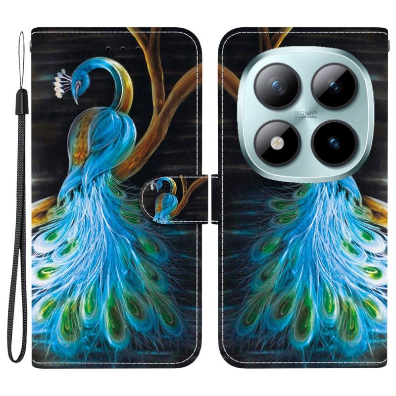 Læder Cover Xiaomi Redmi Note 15 Pro 5g Påfuglemønster