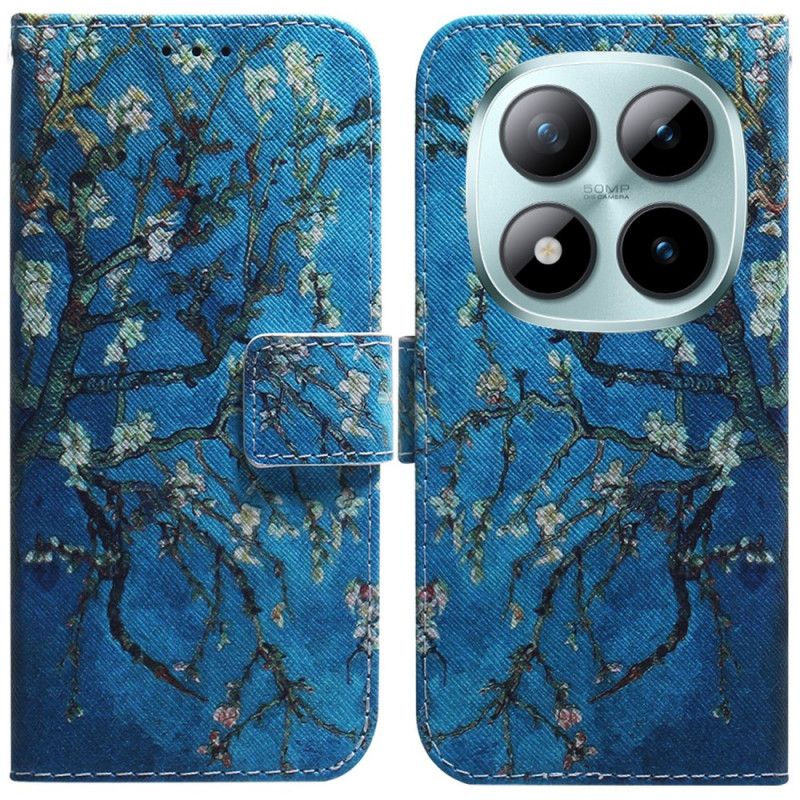 Læder Cover Xiaomi Redmi Note 15 Pro 5g Telefon Etui Abrikosblomster