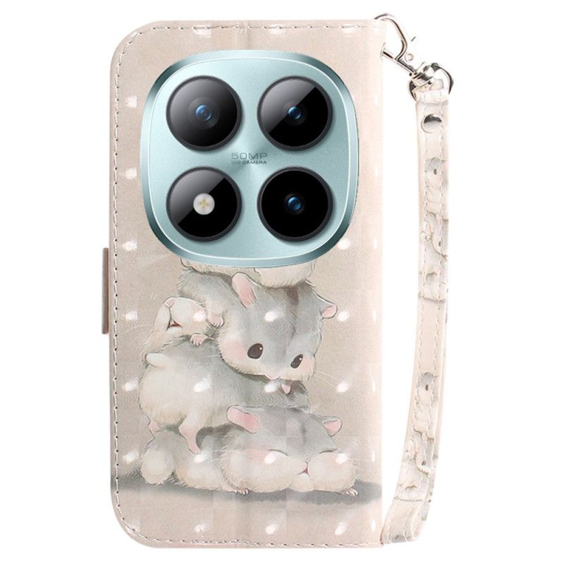 Læder Cover Xiaomi Redmi Note 15 Pro 5g Telefon Etui Hamstere Med Stropper