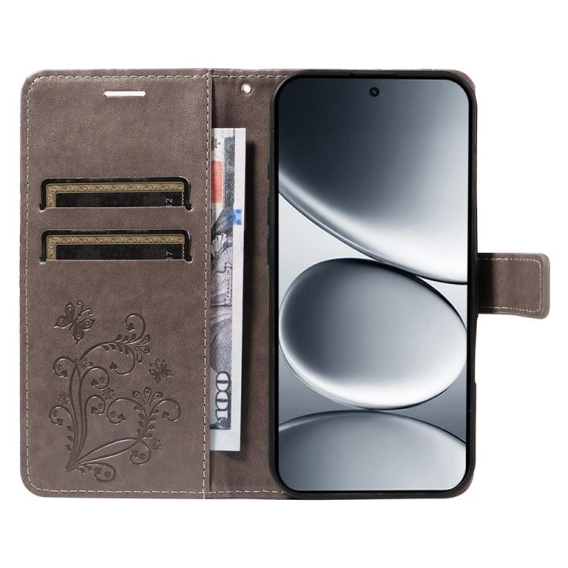 Læder Cover Xiaomi Redmi Note 15 Pro 5g Telefon Etui Kæmpesommerfugle