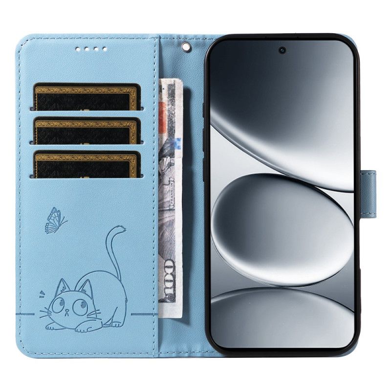 Læder Cover Xiaomi Redmi Note 15 Pro 5g Telefon Etui Kattegrafik