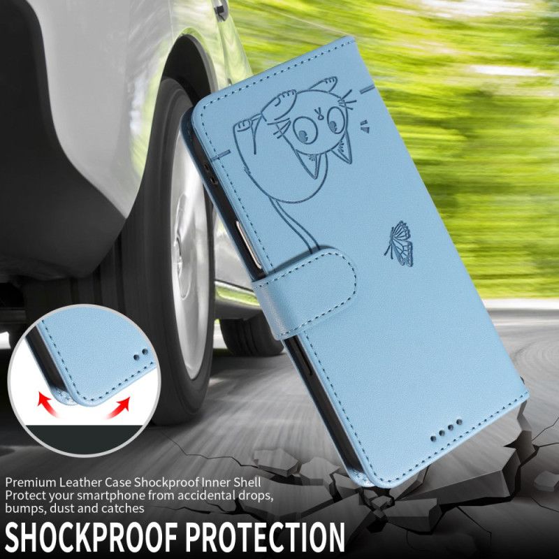 Læder Cover Xiaomi Redmi Note 15 Pro 5g Telefon Etui Kattegrafik