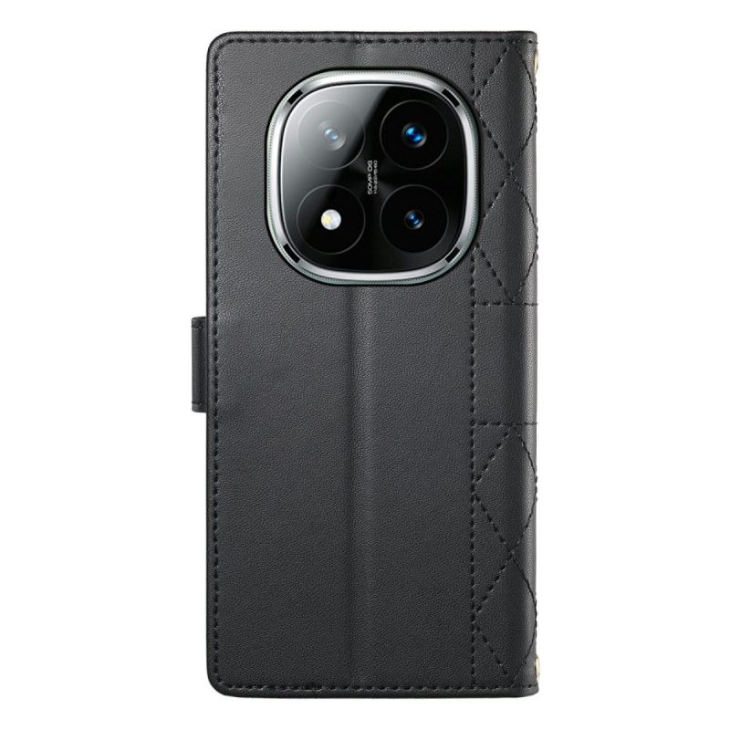 Læder Cover Xiaomi Redmi Note 15 Pro 5g Telefon Etui Quiltet Med Stropper