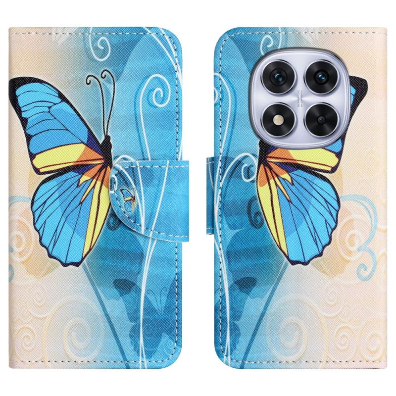Læder Cover Xiaomi Redmi Note 15 Pro 5g Telefon Etui Sommerfugl