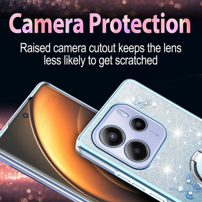 Cover Xiaomi Redmi Note 14 4g Holder Til Rhinsten Og Blomsterring