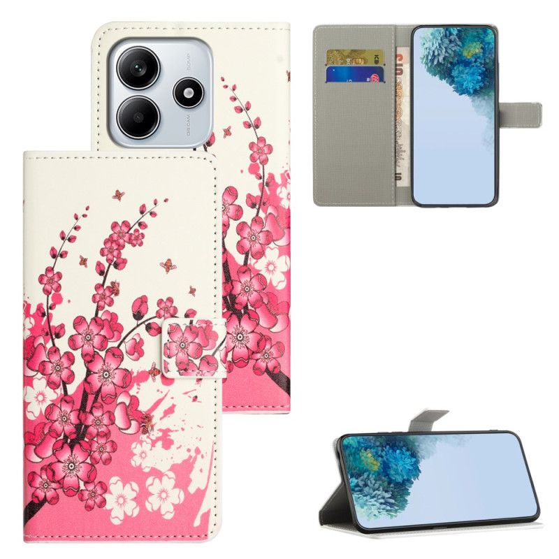 Flip Cover Til Xiaomi Redmi Note 14 4g Blommeblomster