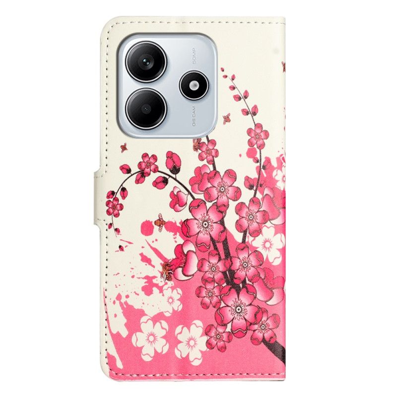Flip Cover Til Xiaomi Redmi Note 14 4g Blommeblomster