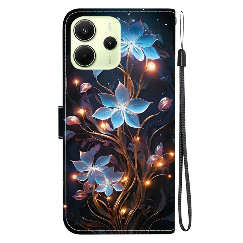 Flip Cover Til Xiaomi Redmi Note 14 4g Blomstermønster