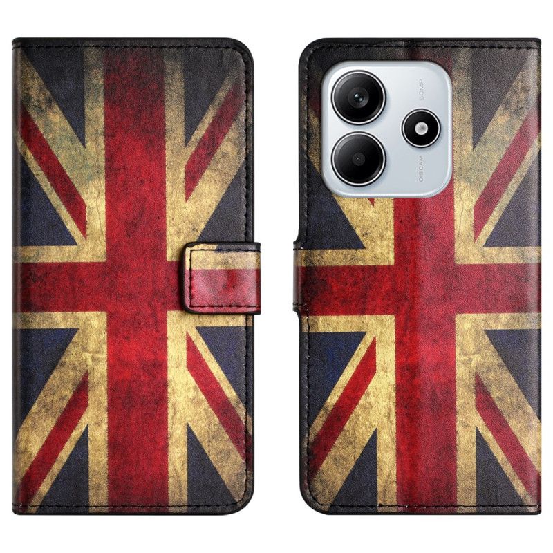 Flip Cover Til Xiaomi Redmi Note 14 4g Britisk Vintageflag