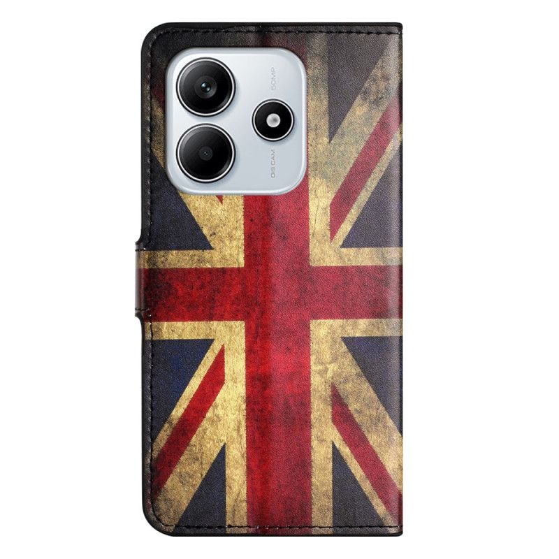 Flip Cover Til Xiaomi Redmi Note 14 4g Britisk Vintageflag