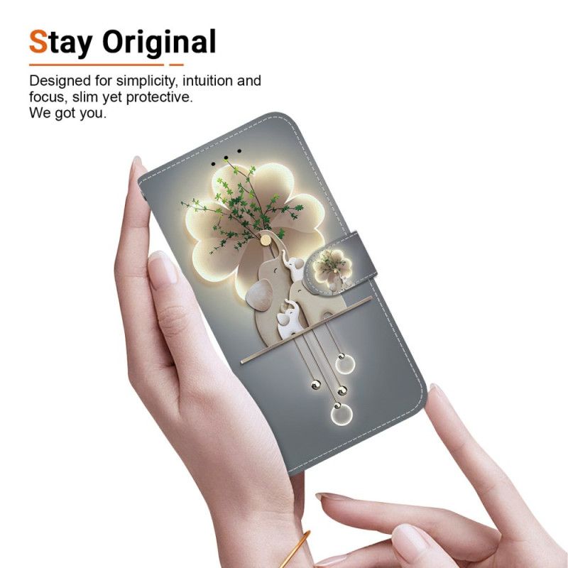 Flip Cover Til Xiaomi Redmi Note 14 4g Elefanter